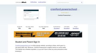 Cranford.powerschool.com website. Student and Parent Sign In.