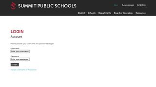 Login - Summit Public Schools