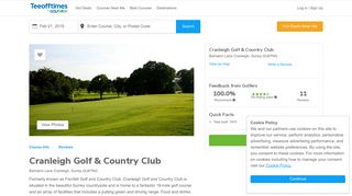 Cranleigh Golf & Country Club - Reviews & Course Info | Teeofftimes ...