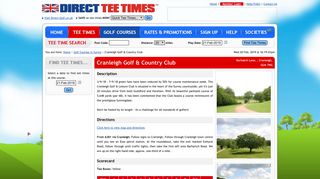 Book Direct Golf Tee Times Online for Cranleigh Golf & Country Club ...