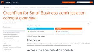 CrashPlan for Small Business administration console overview ...