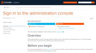 Sign in to the administration console - Code42 Support