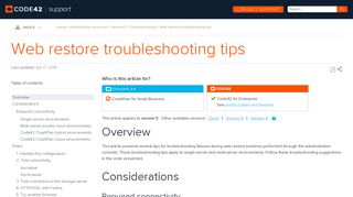 Web restore troubleshooting tips - Code42 Support