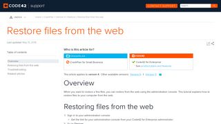 Restore files from the web - Code42 Support