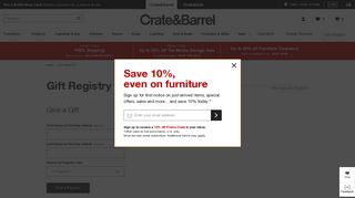 Gift Registry | Crate and Barrel