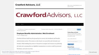 Employee Benefits Administration: Web Enrollment | Crawford ...