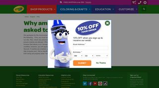 Why am I continually asked to log in? FAQ | crayola.com