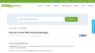 How to access Web Hosting Manager - Crazy Domains Support