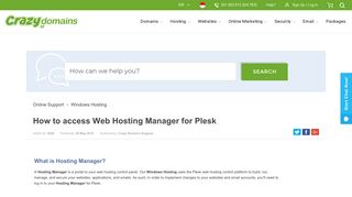How to access Web Hosting Manager for Plesk - Crazy Domains Support