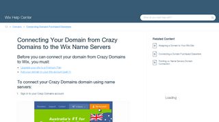 Connecting Your Domain from Crazy Domains to the Wix Name ...