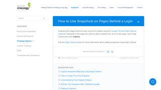 How to Use Snapshots on Pages Behind a Login - Crazy Egg | Help ...
