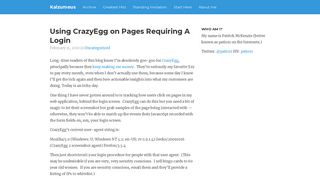 Using CrazyEgg on Pages Requiring A Login | Kalzumeus Software