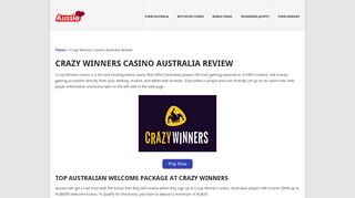 Crazy Winners Casino Review| Get a AU$6000 Sign Up Bonus