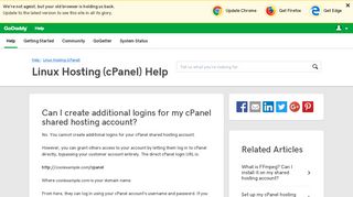 Can I create additional logins for my cPanel shared hosting account ...
