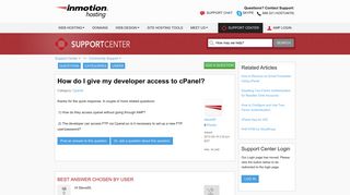 How do I give my developer access to cPanel? | InMotion Hosting