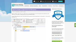 How to Create a Login Form for MS Access - Access Hosting