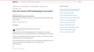 How to create a WiFi landing page on my router - Quora