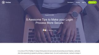 5 Awesome Tips to Make your Login Process More Secure - ThisData