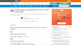 Create Login and Registration Form in PHP Using OOP - C# Corner