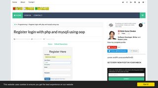 Register login with php and mysqli using oop - Nitish Kumar Diwakar