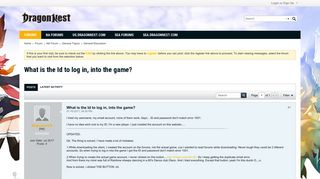 What is the Id to log in, into the game? - DragonNest Forums
