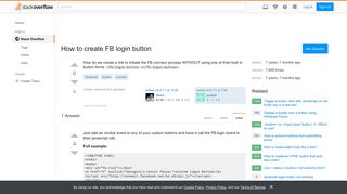 How to create FB login button - Stack Overflow