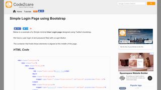 Simple Login Page using Bootstrap - Code2Care