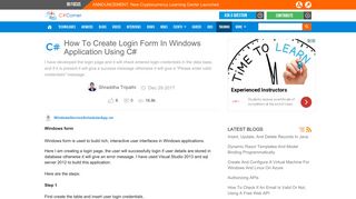 How To Create Login Form In Windows Application Using C#