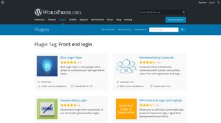 Front end login | WordPress.org
