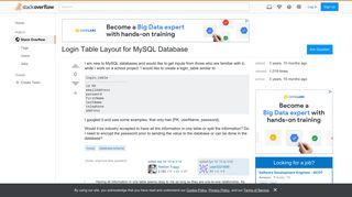 Login Table Layout for MySQL Database - Stack Overflow