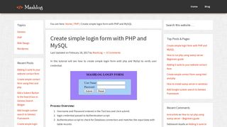 Create simple login form with PHP and MySQL - MashLog