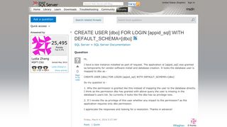 CREATE USER [dbo] FOR LOGIN [appid_sql] WITH DEFAULT_SCHEMA=[dbo ...