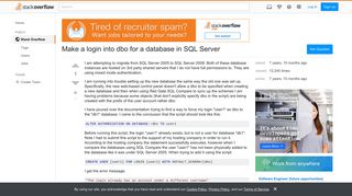 Make a login into dbo for a database in SQL Server - Stack Overflow