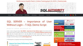 SQL SERVER - Importance of User Without Login - T-SQL Demo ...