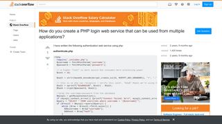 How do you create a PHP login web service that can be used from ...