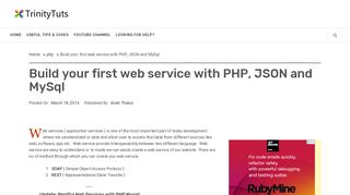 Build your first web service with PHP, JSON and MySql - TrinityTuts