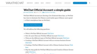 WeChat Official Account: a simple guide - WalktheChat