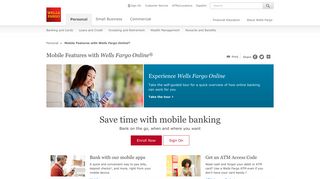 Mobile Features with Wells Fargo Online®