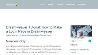 Dreamweaver Tutorial: How to Make a Login Page in Dreamweaver