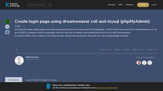 Create login page using dreamweaver cs6 and mysql (phpMyAdmin)