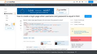 how to create a login page when username and password is equal in ...