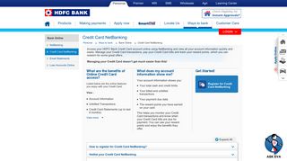 HDFC Bank|Credit Card NetBanking