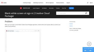 Blank white screen at sign-in | Adobe Creative Cloud Packager