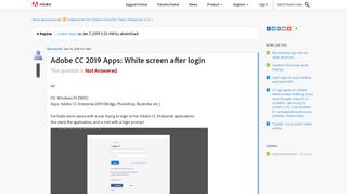 Adobe CC 2019 Apps: White screen after login | Adobe Community ...
