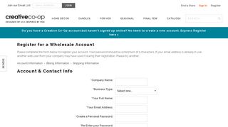 Wholesale Registration | Creative Co-Op