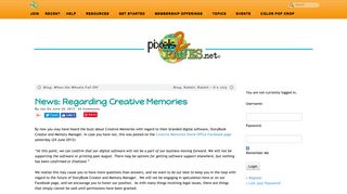 pixels2Pages | News: Regarding Creative Memories