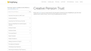 Creative Pension Trust - BrightPay Documentation