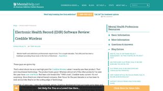 Electronic Health Record (EHR) Software Review: Credible Wireless ...