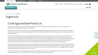 English info - O banku - Crédit Agricole
