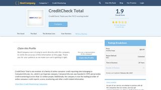 Shocking CreditCheck Total Reviews Detail Poor Customer Service